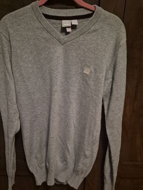 Bench Men's V-Neck Sweater in Heather Gray